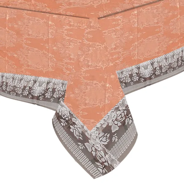 PVC_Center_Table_Cover_With_White_Border_Lace_(Size-40x60_Inches,_Color-Orange)