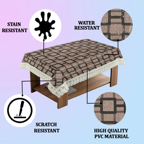 PVC_Center_Table_Cover_With_Border_Lace_(Size-40x60_Inches,_Color-Brown)