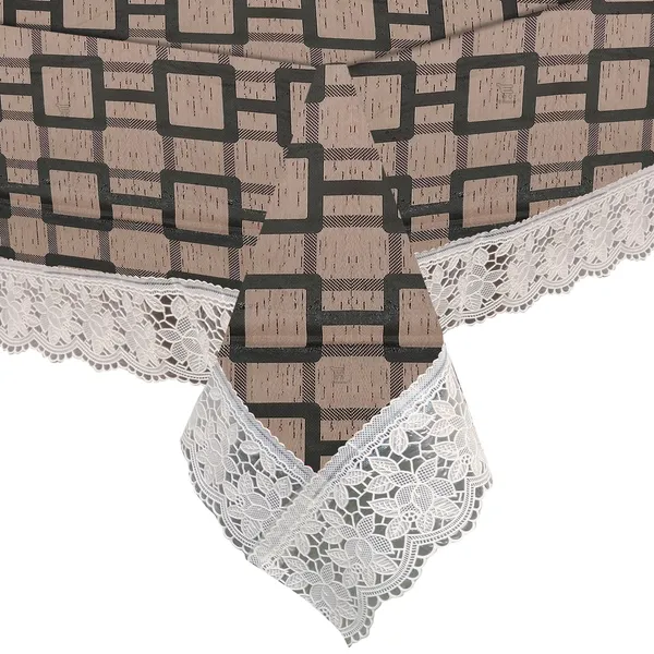 PVC_Center_Table_Cover_With_Border_Lace_(Size-40x60_Inches,_Color-Brown)