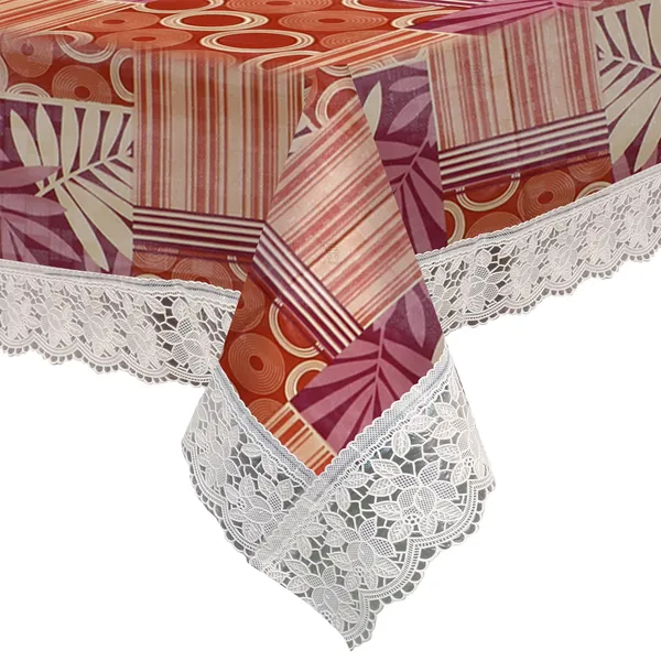 PVC_Center_Table_Cover_With_Border_Lace_(Size-40x60_Inches,_Color-Maroon)