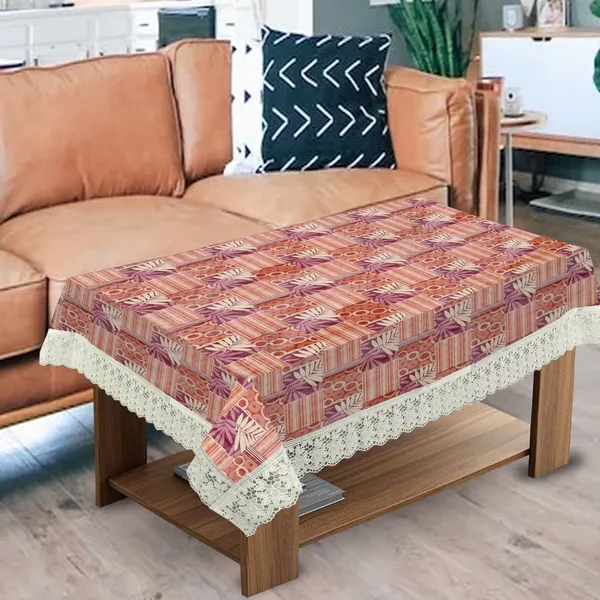 PVC_Center_Table_Cover_With_Border_Lace_(Size-40x60_Inches,_Color-Maroon)