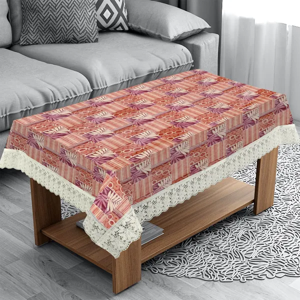 PVC_Center_Table_Cover_With_Border_Lace_(Size-40x60_Inches,_Color-Maroon)