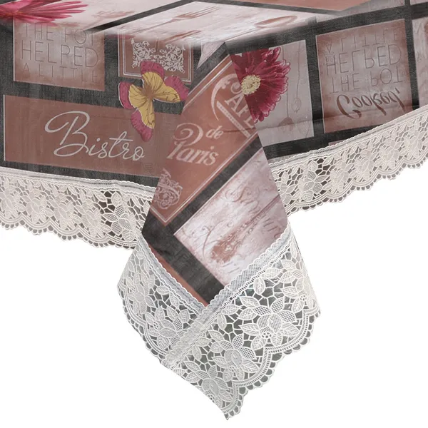 PVC_Center_Table_Cover_With_Border_Lace_(Size-40x60_Inches,_Color-Brown)