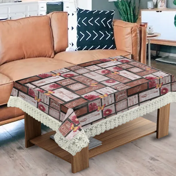 PVC_Center_Table_Cover_With_Border_Lace_(Size-40x60_Inches,_Color-Brown)