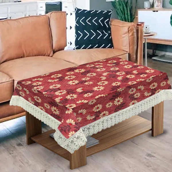 PVC_Center_Table_Cover_With_Border_Lace_(Size-40x60_Inches,_Color-Brown)