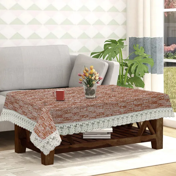 PVC_Center_Table_Cover_With_Border_Lace_(Size-40x60_Inches,_Color-Yellow)