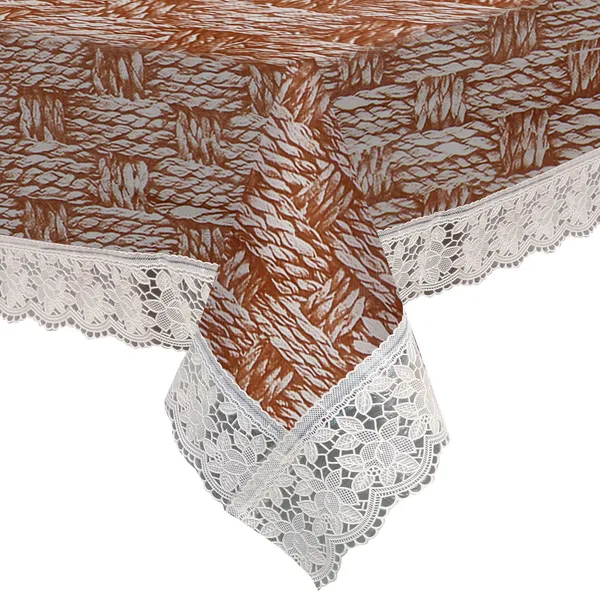 PVC_Center_Table_Cover_With_Border_Lace_(Size-40x60_Inches,_Color-Yellow)