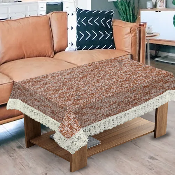 PVC_Center_Table_Cover_With_Border_Lace_(Size-40x60_Inches,_Color-Yellow)
