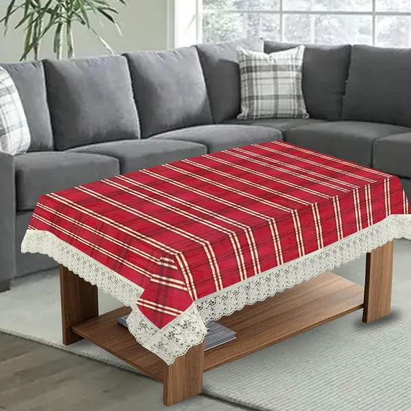 PVC_Center_Table_Cover_With_Border_Lace_(Size-40x60_Inches,_Color-Red)