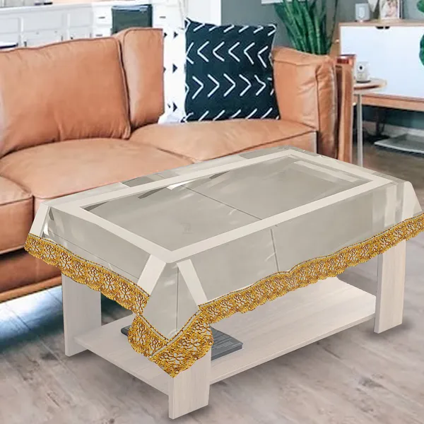 PVC_Transparent_Center_Table_Cover_With_Golden_Border_Lace_(Size-40x60_Inches,_Color-Transparent)