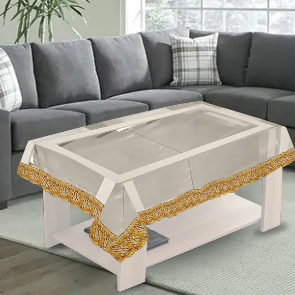 PVC_Transparent_Center_Table_Cover_With_Golden_Border_Lace_(Size-40x60_Inches,_Color-Transparent)