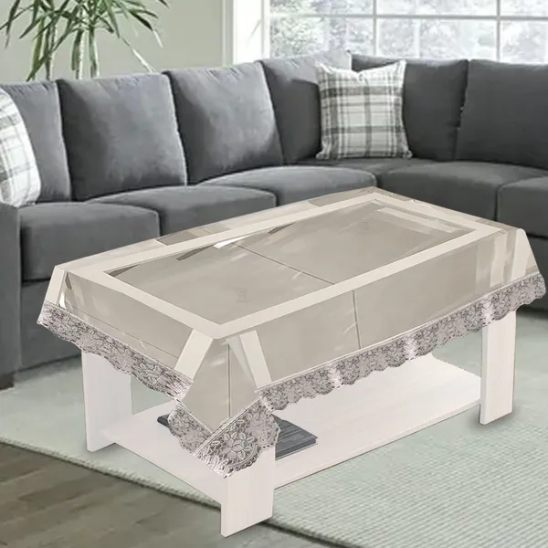PVC_Transparent_Center_Table_Cover_With_Silver_Border_Lace_(Size-40x60_Inches,_Color-Transparent)