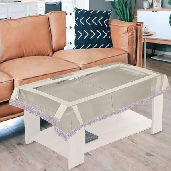 PVC_Transparent_Center_Table_Cover_With_Small_Silver_Border_Lace_(Size-40x60_Inches,_Color-Transparent)