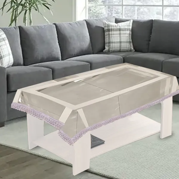 PVC_Transparent_Center_Table_Cover_With_Small_Silver_Border_Lace_(Size-40x60_Inches,_Color-Transparent)