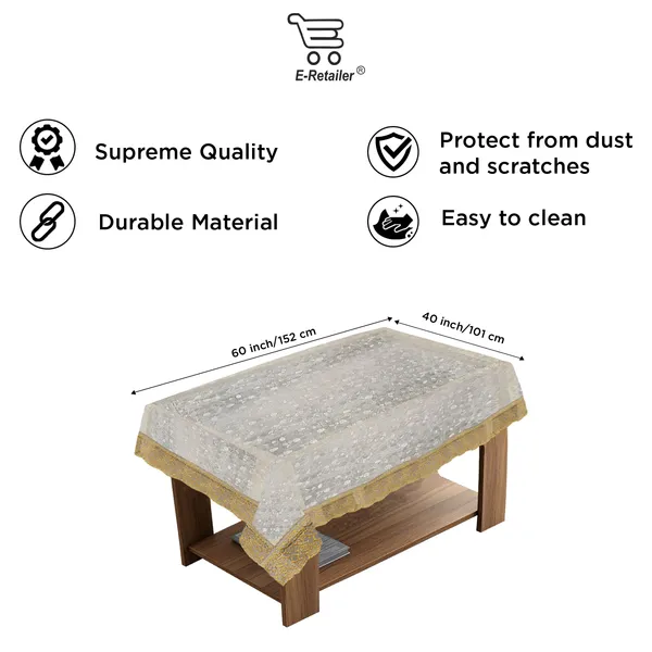 PVC_Diamond_Textured_Center_Table_Cover_With_Golden_Border_Lace_(Size-40x60_Inches,_Color-Transparent)