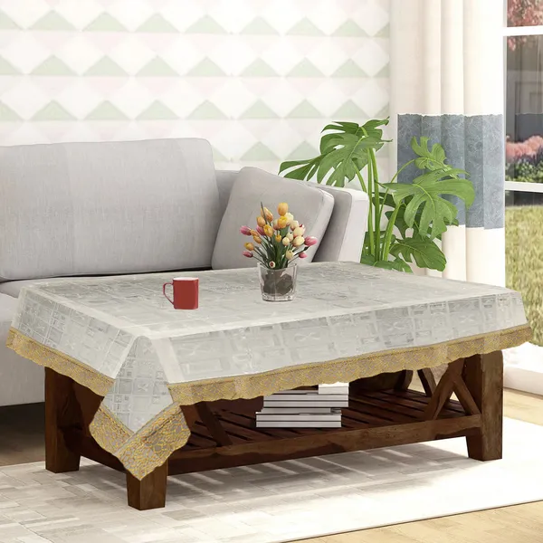 PVC_Square_Textured_Center_Table_Cover_With_Golden_Border_Lace_(Size-40x60_Inches,_Color-Transparent)