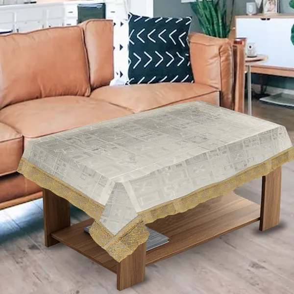 PVC_Square_Textured_Center_Table_Cover_With_Golden_Border_Lace_(Size-40x60_Inches,_Color-Transparent)