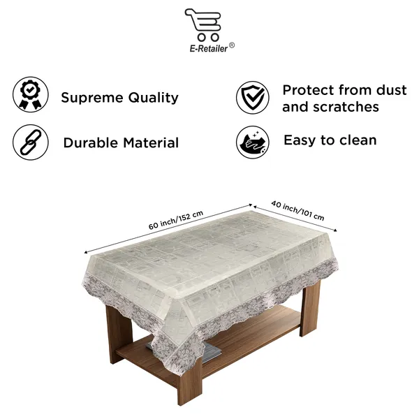 PVC_Square_Textured_Center_Table_Cover_With_Silver_Border_Lace_(Size-40x60_Inches,_Color-Transparent)
