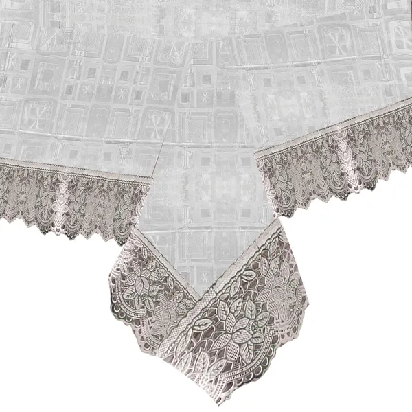 PVC_Square_Textured_Center_Table_Cover_With_Silver_Border_Lace_(Size-40x60_Inches,_Color-Transparent)