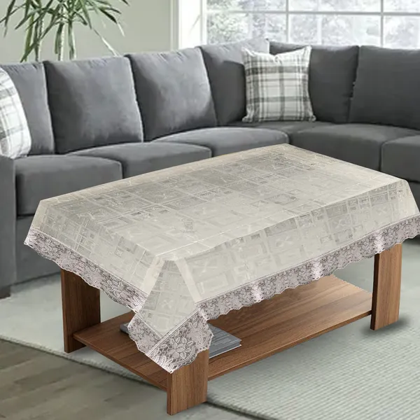 PVC_Square_Textured_Center_Table_Cover_With_Silver_Border_Lace_(Size-40x60_Inches,_Color-Transparent)