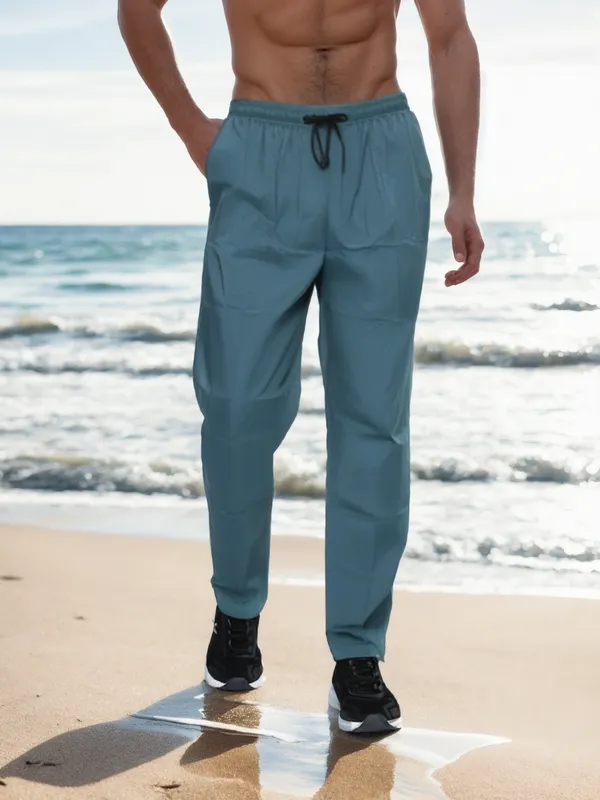 Ismail_Men's_Cotton_Full_Elastic_(Bayer_Blue_Colour)_Pyjama