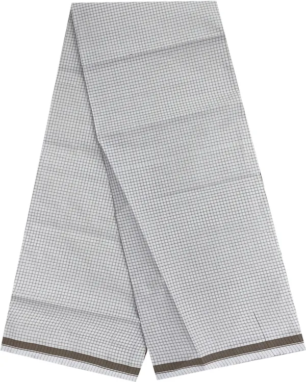 Lungis_-_100%_Pure_Cotton_Ismail_Checkered_Grey,_Brown_Lungi_-_2.05_Mtrs