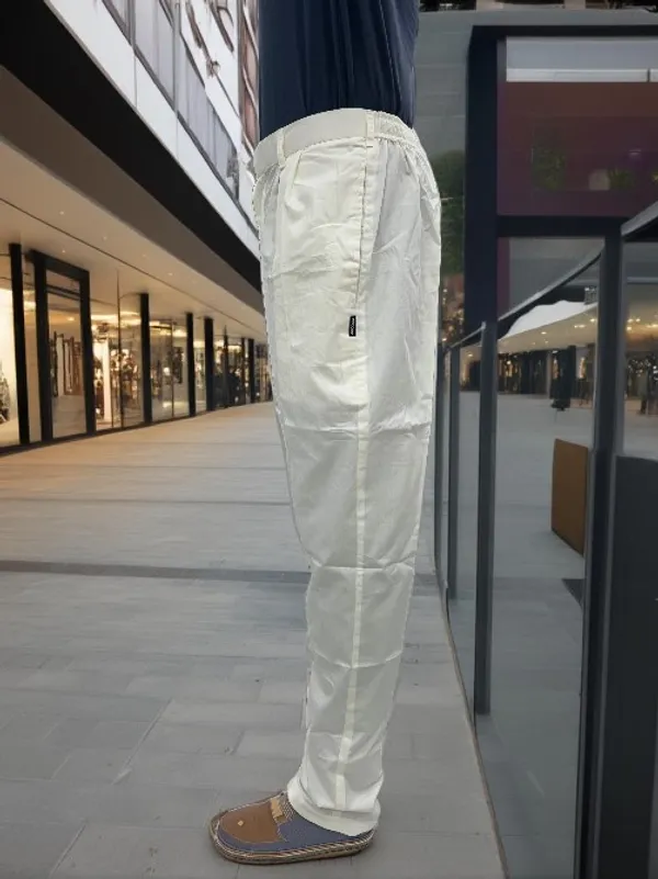Ismail_Men's_Cotton_pant_style_light_cream_color_front_open_pyjama