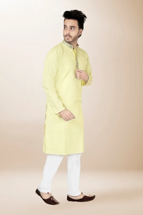 Ismail_Men's_Cotton_embroidery_design_kurta_set_for_men