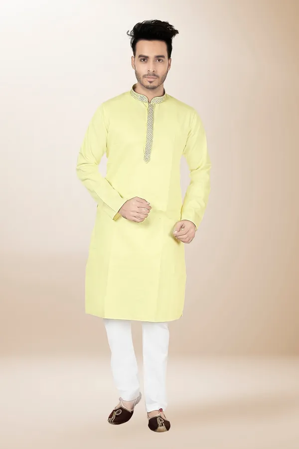 Ismail_Men's_Cotton_embroidery_design_kurta_set_for_men