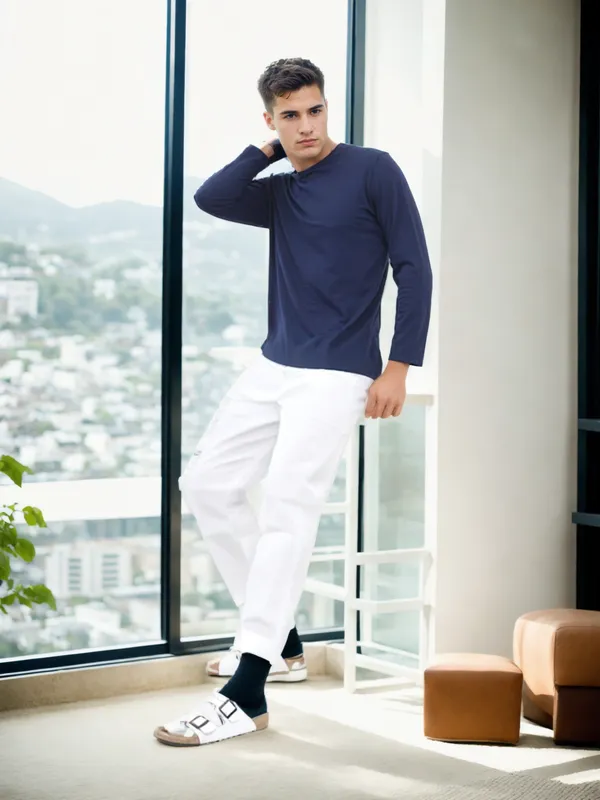Ismail_Men's_Cotton_Full_Elastic_White_Pyjama_With_(Zip_Pocket)