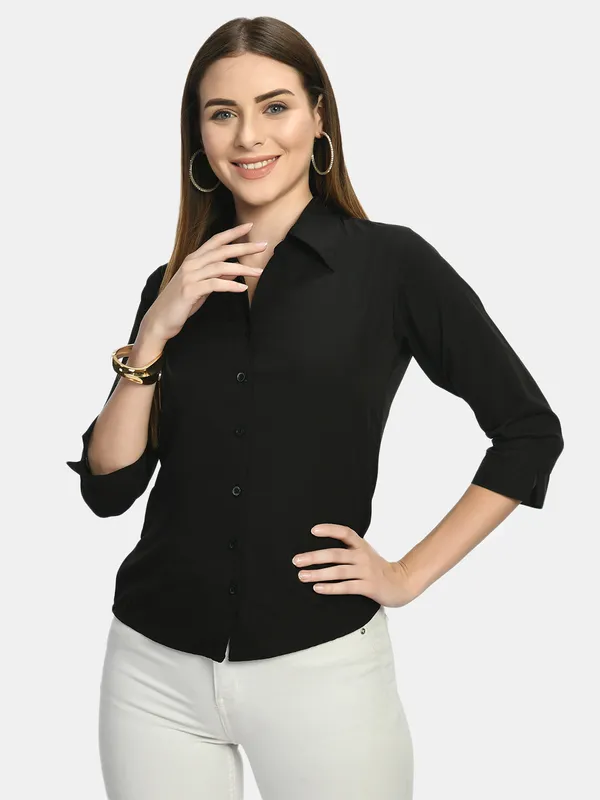 RIYA_Women_Black_Formal_Shirt