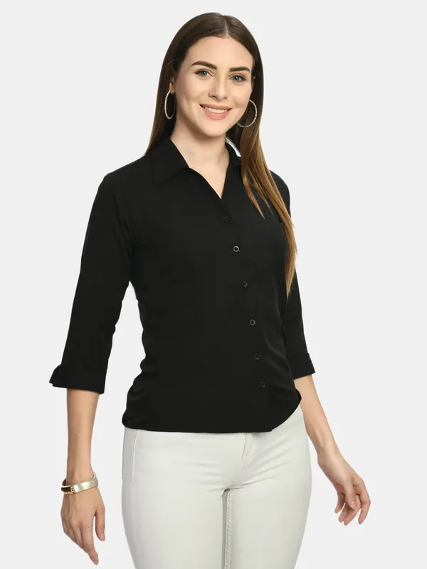 RIYA_Women_Black_Formal_Shirt