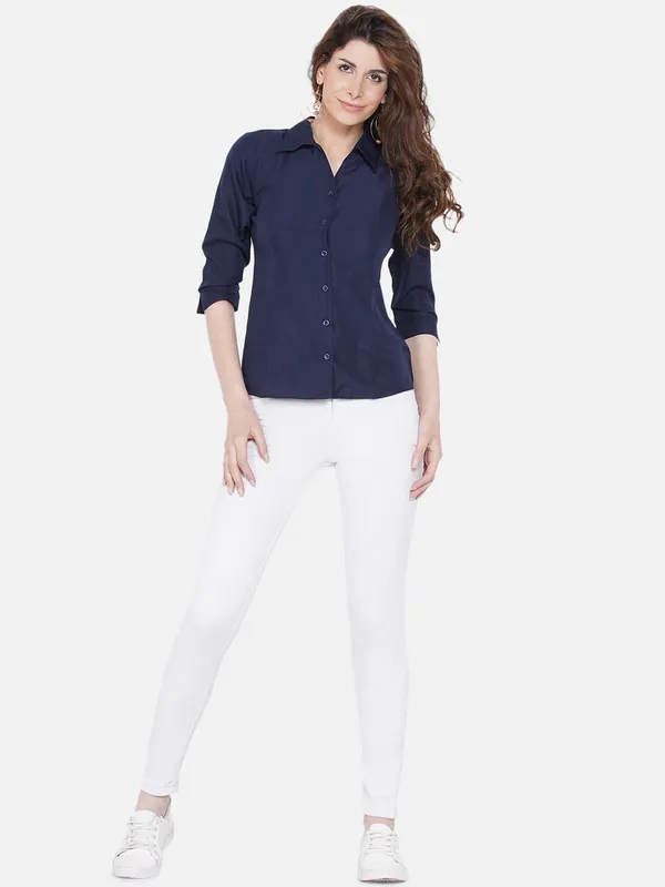 RIYA_Women_Blue_Formal_Shirt