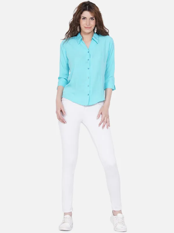 RIYA_Women_SkyBlue_Formal_Shirt