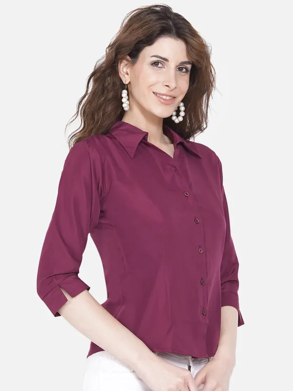 RIYA_Women_Burgundy_Formal_Shirt