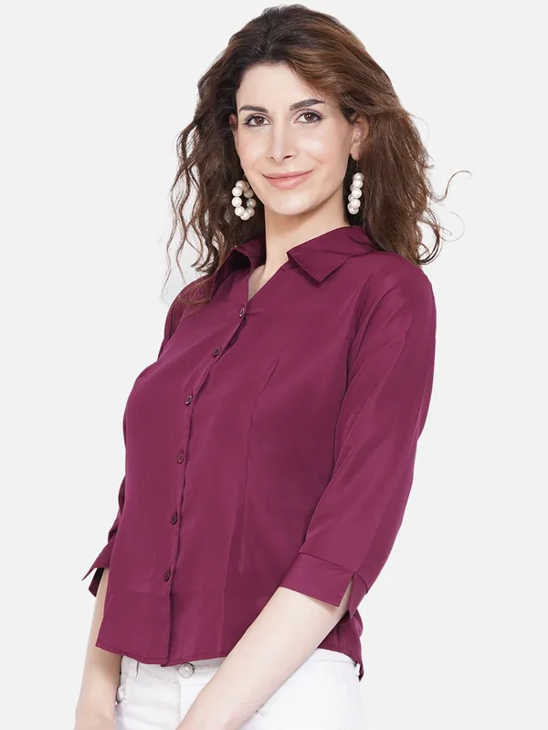 RIYA_Women_Burgundy_Formal_Shirt