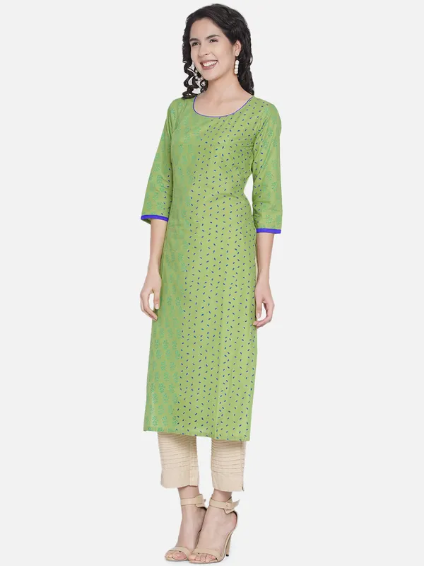 Pastel_Green_Ajrakh_Hand_Block_Cotton_Printed_Straight_Kurta