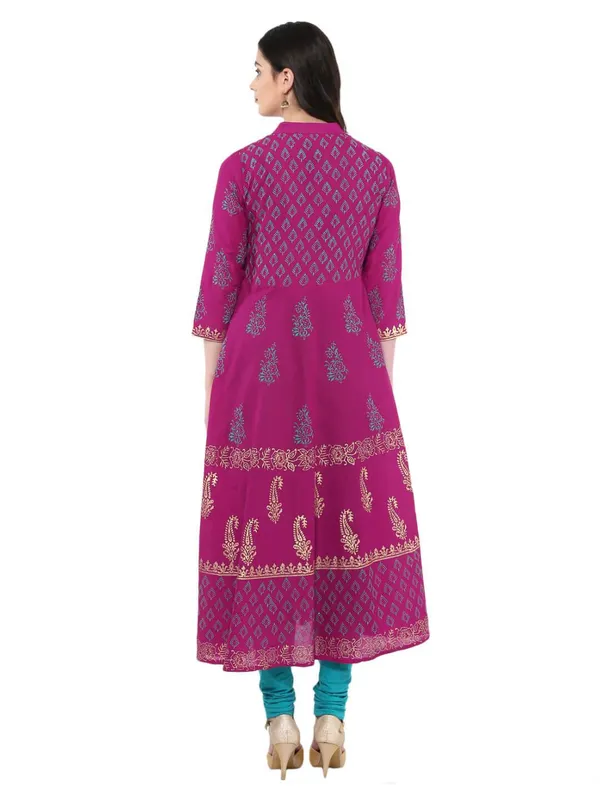 Magenta_Ajrakh_Hand_Block_Printed_Cotton_Anarkali_-_Bhor