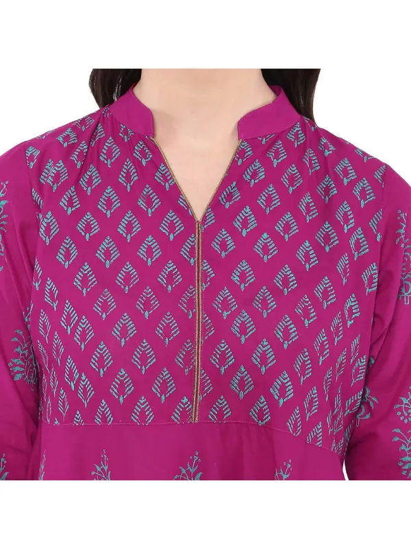 Magenta_Ajrakh_Hand_Block_Printed_Cotton_Anarkali_-_Bhor