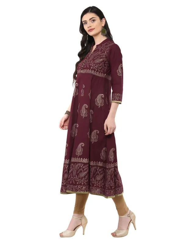 Violet_and_Golden_Ajrakh_Hand_Block_Cotton_Printed_Anarkali_-_Bhor