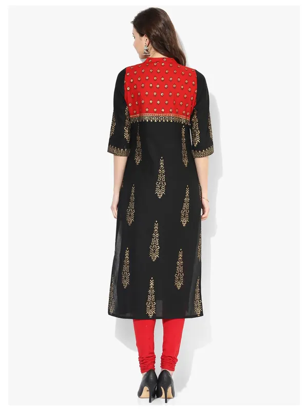 Black_and_Red_Ajrakh_Paisley_Hand_Block_Cotton_Printed_Straight_Kurta