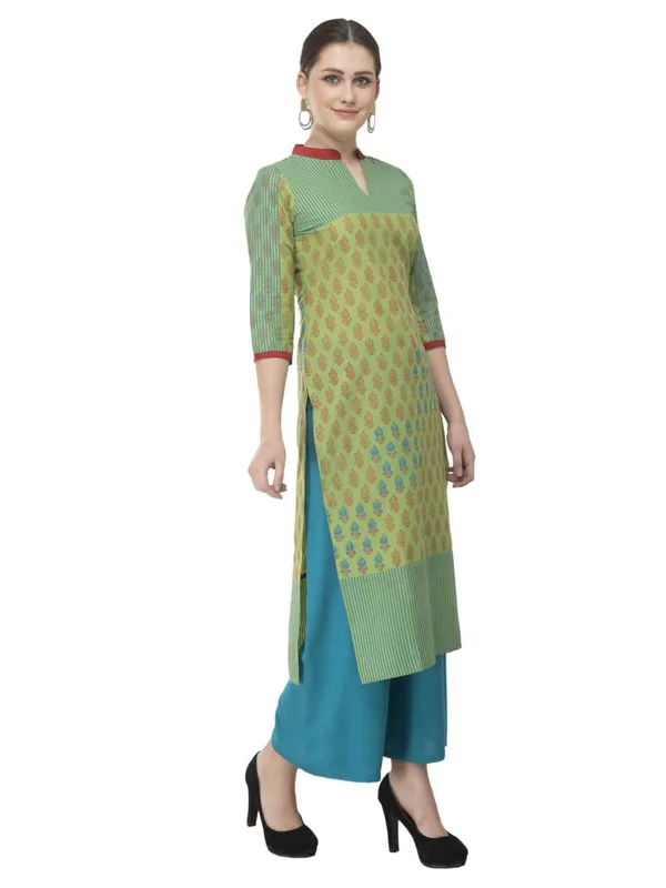 Pastel_Green_&_Turquoise_Hand_Block_Printed_Cotton_Kurta_-_Noor