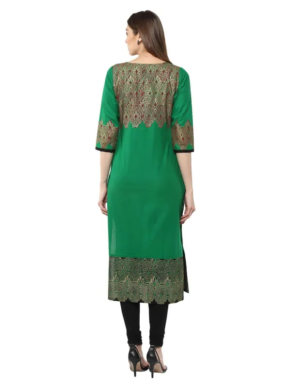 Green_Floral_Ajrakh_Hand_Block_Cotton_Printed_Straight_Kurta_Set