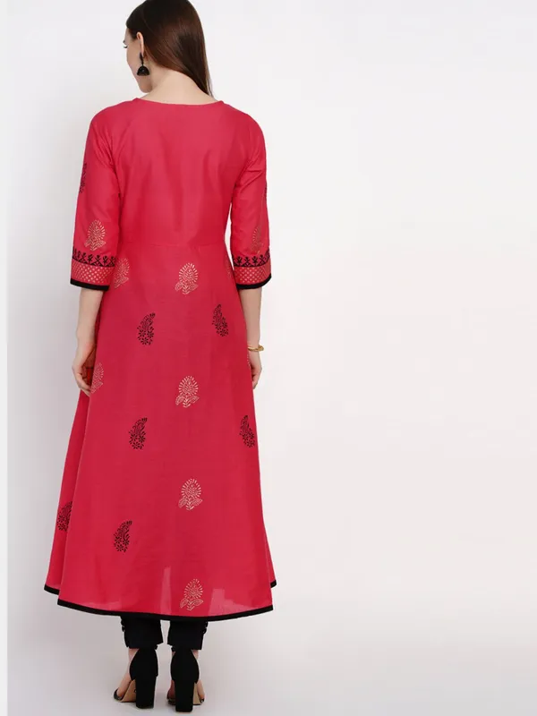 Coral_Red_Festive_Ajrakh_Hand_Block_Cotton_Printed_Anarkali_-_Inayat