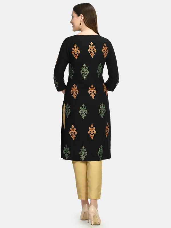 Riya_Black_Handblock_Printed_Kurta