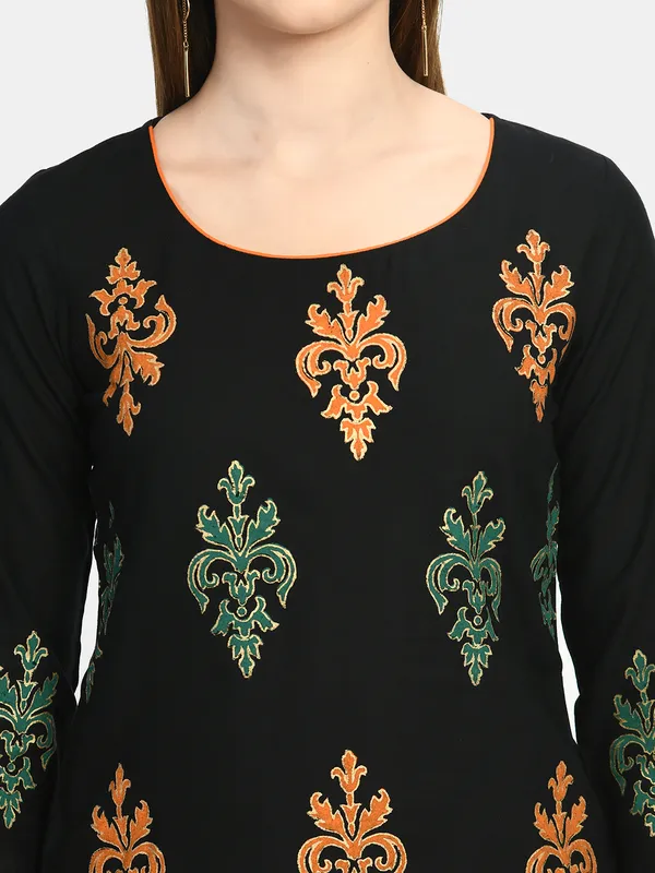 Riya_Black_Handblock_Printed_Kurta
