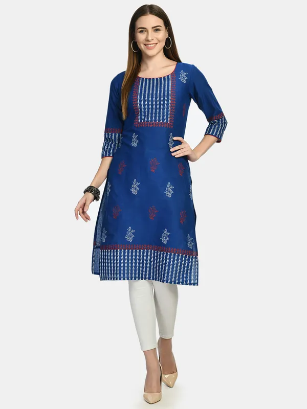 Riya_Blue_Handblock_Printed_Kurta