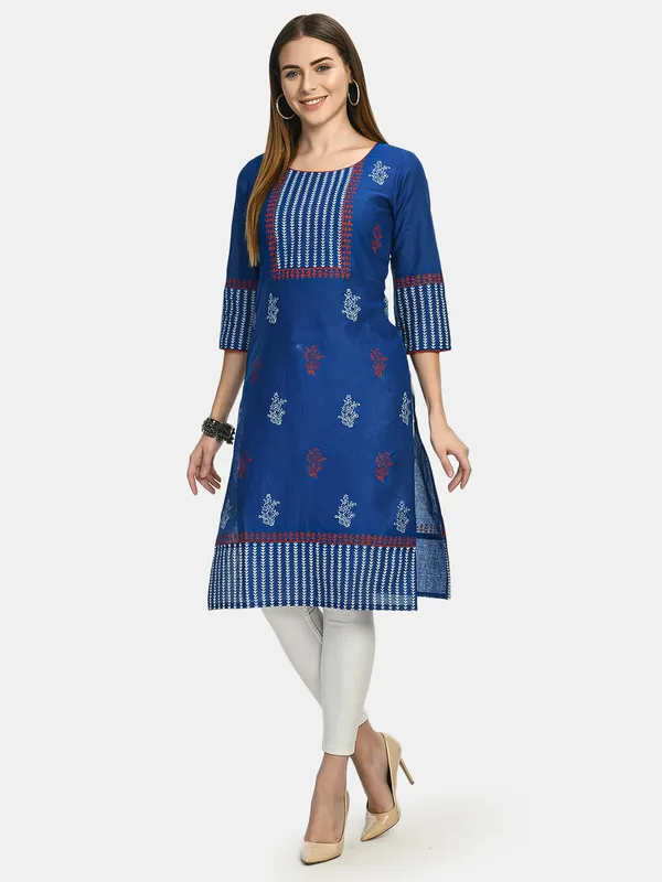 Riya_Blue_Handblock_Printed_Kurta