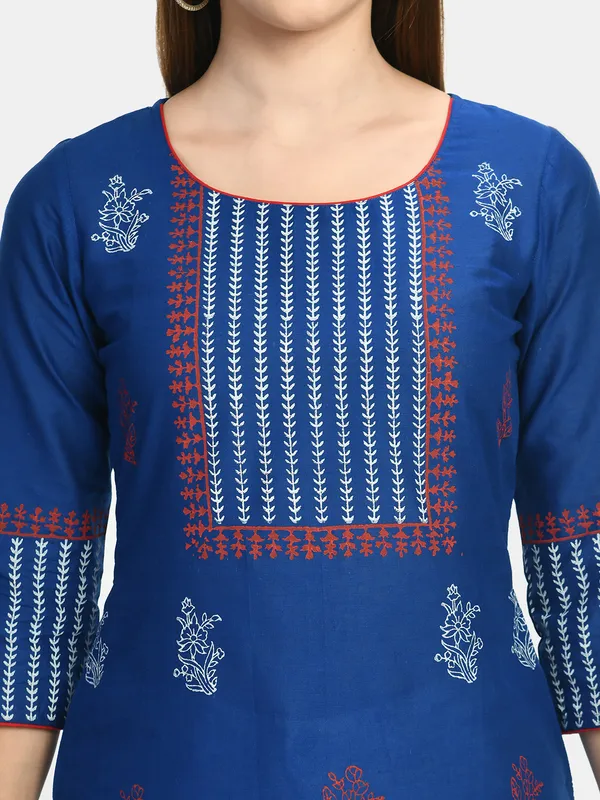 Riya_Blue_Handblock_Printed_Kurta