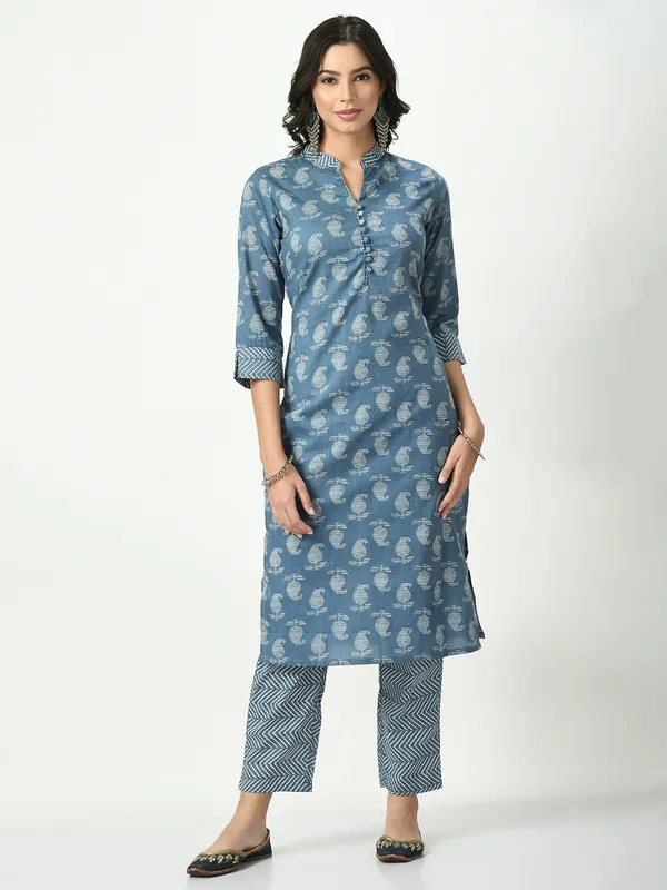 Riya_Blue_Printed_Kurta_Pant_With_Dupatta_Set
